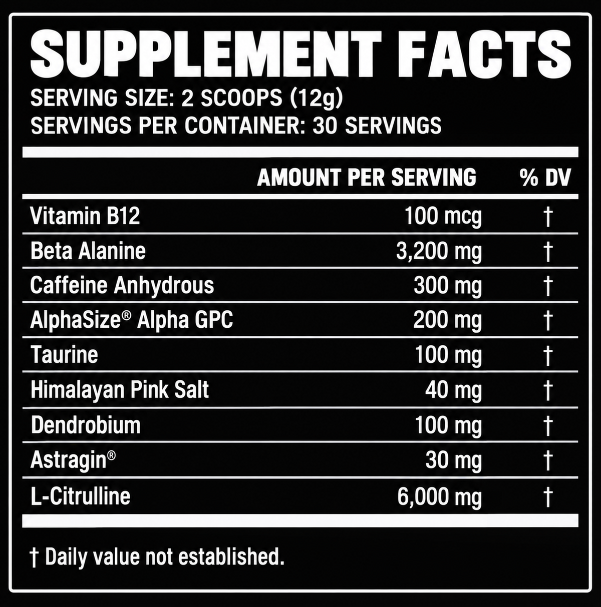 Supplement facts